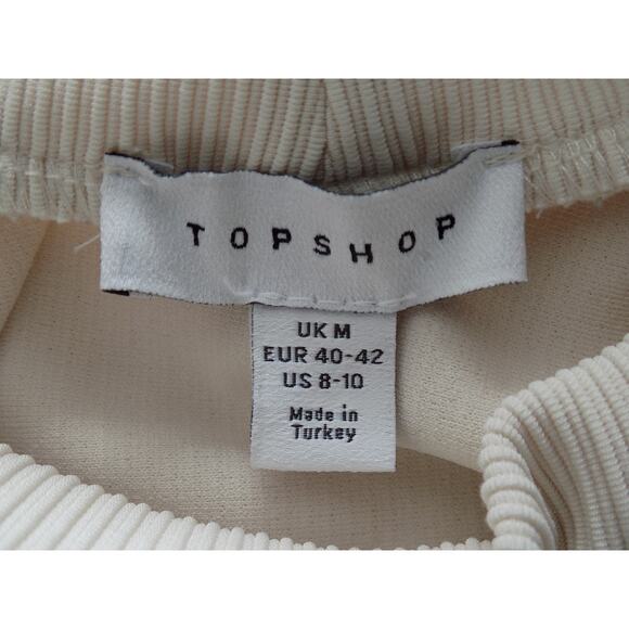 Topshop bodysuit khaki long sleeve mock turtleneck ribbed size 8-10 - Picture 6 of 7